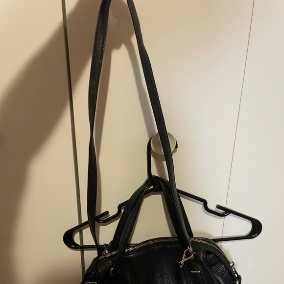 Leather Ralph Lauren Medium Black Satchel Purse - Picture 2 of 6